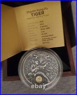2021 Niue Shaolin TIGER Martial Arts Styles 5$ 2oz silver coin