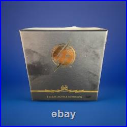 2021 Niue Silver $2 DC Comics The Flash Logo Emblem Coin Colorized NGC PR PF 70