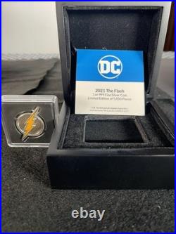 2021 Niue Silver $2 DC Comics The Flash Logo Emblem Coin Colorized NGC PR PF 70