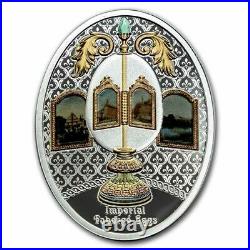 2021 Niue Silver Faberge Eggs Egg with Revolving Miniatures SKU#246366