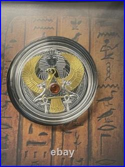 2021 Niue Silver Falcon Proof Tutankhamun Jewel Coin 500 Minted Queen Elizabeth
