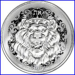 2021 Niue Silver Roaring Lion Head 1 oz $2 BU 1 Roll 20 Coins in Mint Tube