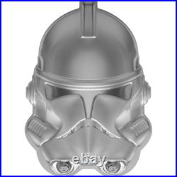 2021 Niue Star Wars Clone Trooper 3D Helmet 2 oz. 999 Silver Coin 5000 Minted