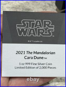 2021 Niue Star Wars Mandalorian Cara Dune 1 oz Silver Coin