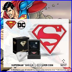 2021 Niue Superman Shield Coin Logo Shaped Colorized 1 oz. 999 Silver in box/coa