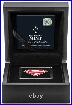 2021 Niue Superman Shield Coin Logo Shaped Colorized 1 oz. 999 Silver in box/coa