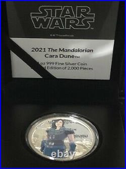 2021 Niue The Mandalorian Cara Dune 1 oz Colored Silver Proof Coin IN HAND