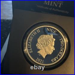2021 Niue The Mandalorian Cara Dune 1 oz Proof Colorized Silver Coin in OGP! NEW
