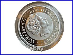 2021 Niue Tree of Luck $1 Amethyst Gemstone 1 Oz Silver Coin Proof ULTRA RARE