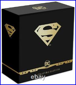 2021 SUPERMAN Shield Logo 1 oz. 999 Silver Proof $2 Coin Niue DC Comics OGP