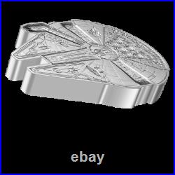 2021 Star Wars Millennium Falcon Shaped 1 oz Proof Silver Coin Niue $2