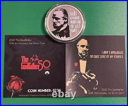 2022-1 Oz. 999 Silver-The Godfather 50th Anniversary Red Rose Coin