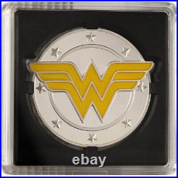 2022 1 oz Proof Colorized Niue Silver Wonder Woman Logo Coin (Box + CoA)