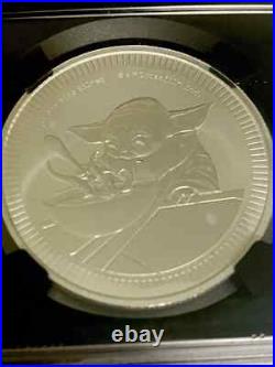 2022 $2 NIUE 1 oz SILVER STAR WARS GROGU NGC MS9.9 BULLION PLUS FILM SERIES CELL