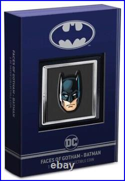 2022 $2 Niue 1 oz Silver Faces of Gotham Batman Colorized Coin in OGP