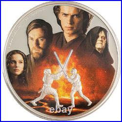 2022 3 oz Colorized Niue Silver Star Wars Anakin Vs Obi-Wan Coin (Box + CoA)