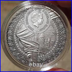 2022 $5 Niue Heroines JOANNA D'ARC Antique Finish 2 Oz Silver Coin