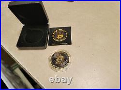 2022 BITCOIN 1oz Silver $2 Coin Niue with Black Platinum & 24K Gold T9836