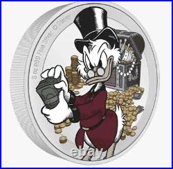 2022 Disney Scrooge McDuck 75th Anniversary 3 oz Silver Coin Low Mintage 999