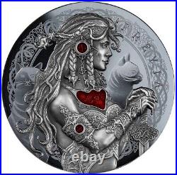 2022 Freya Goddesses of Love 2 oz Black Proof. 999 Silver Coin 5$ Niue Mint 500