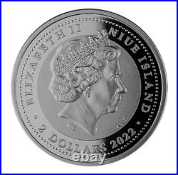 2022 Greek Goddess Themis 1 OZ Silver Black Proof Coin Niue