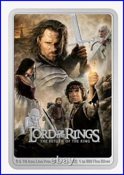 2022 Lord of the Rings THE RETURN OF THE KING Colorized 1oz. 999 Silver Bar