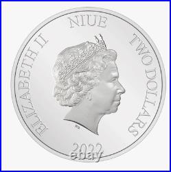 2022 NIUE $2 Disney Frozen 1 oz. 999 silver proof coin