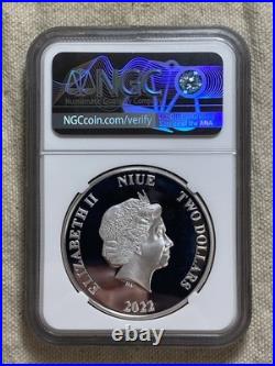 2022 NIUE $2 STAR WARS MANDALORIAN CLASSIC BOBA FETT NGC PF70 UC FR 1 oz Silver