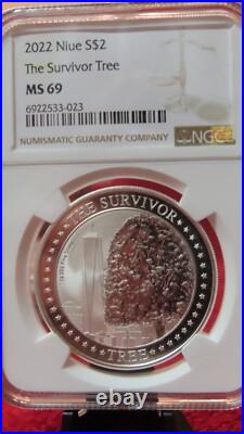 2022 NIUE $2 The Survivor Tree MS69 NGC. 999 Silver 1 Oz AG RARE 2022 NIUE $2 The Survivor Tree MS69 NGC. 999 Silver 1 Oz AG RARE