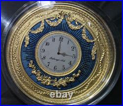 2022 NIUE Faberge Art Blue Table Clock Coin Colorized 1 oz. 999 Silver Box/COA 2022 NIUE Faberge Art Blue Table Clock Coin Colorized 1 oz. 999 Silver Box/COA