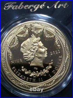 2022 NIUE Faberge Art Blue Table Clock Coin Colorized 1 oz. 999 Silver Box/COA 2022 NIUE Faberge Art Blue Table Clock Coin Colorized 1 oz. 999 Silver Box/COA