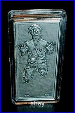 2022 NIUE STAR WARS HAN SOLO CARBONITE BAR 1 oz SILVER $2 PROOF COIN OGP