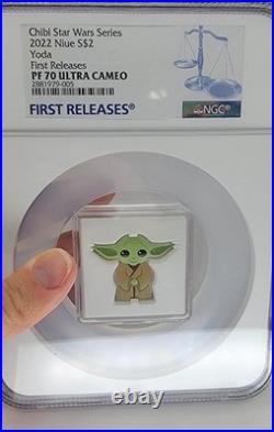 2022 NIUE S$2 YODA NGC PF70 Ultra Cameo, STAR WARS. 999 Silver