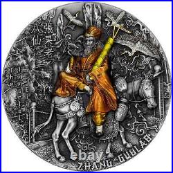 2022 NIue The Eight Immortals Zhang Guolao 2 oz Antiqued Silver Mintage of 500