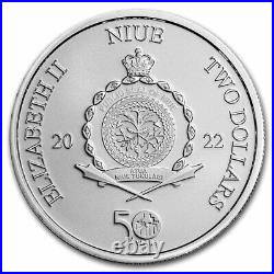 2022 Niue 1 oz Ag $2 The Godfather 50th Red Rose SKU#262000
