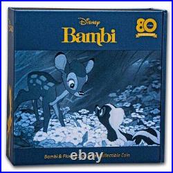 2022 Niue 1 oz Silver $2 Disney Bambi 80th Anniversary Flower SKU#257763