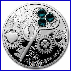 2022 Niue 1 oz Silver Proof Crystal Coin The Key To Happiness SKU#248440