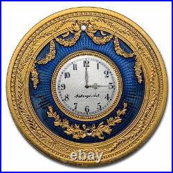 2022 Niue 1 oz Silver Proof Fabergé Blue Table Clock