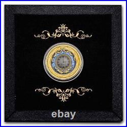 2022 Niue 1 oz Silver Proof Fabergé Blue Table Clock