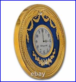 2022 Niue 1 oz Silver Proof Fabergé Blue Table Clock SOLD OUT EVERYWHERE ELSE