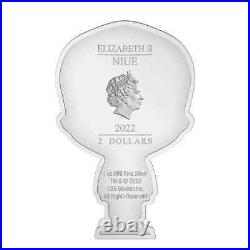 2022 Niue $2 1oz Silver Jean-Luc Picard Chibi Coin Premium Number #00035