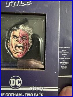 2022 Niue $2 DC Batman Faces of Gotham Two-Face 1 oz. 999 Fine Silver Coin