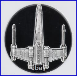 2022 Niue $2 Star Wars X-Wing Shaped Fighter 1 oz Silver Coin NGC MS 70 Antiqued