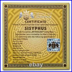 2022 Niue 2 oz Antique Silver Mythology Sisyphus SKU#272077