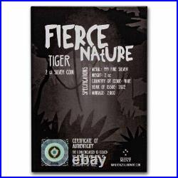 2022 Niue 2 oz Silver $5 Fierce Nature Tiger SKU#263221