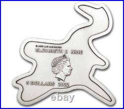 2022 Niue 2 oz Silver $5 Jurassic World Mosasaurus Shaped Coin