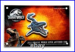 2022 Niue 2 oz Silver $5 Jurassic World Mosasaurus Shaped Coin