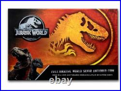 2022 Niue 2 oz Silver $5 Jurassic World Mosasaurus Shaped Coin