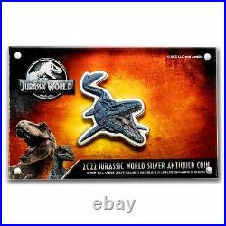 2022 Niue 2 oz Silver $5 Jurassic World Mosasaurus Shaped Coin SKU#242656