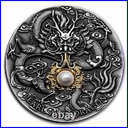 2022 Niue 2 oz Silver Antique Divine Pearls Pearl and Dragon SKU#255708